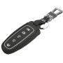WFMJ Black Leather Remote Smart 5 Buttons Key Cover Case Fob for Ford Edge Escape Explorer Focus Flex Taurus Fusion