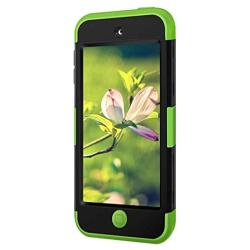 Case for iPod 5 6 7- CheerShare iPod Touch 7 6 5 Case, The Best Silicone Shockproof High Impact Layered Case + Protective Cover Case for iPod Touch 5th 6th 7th Generation(Black + Green)