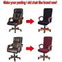 WOMACO Waterproof Office Chair Cover, Jacquard Computer Office Chair Covers Water-Repellent Universal Boss Chair Covers Modern Simplism Style High Back Chair Slipcover (2-Wine Red, Large)