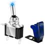 DaierTek Blue Aircraft LED Toggle Switch 12V Lighted with Guard Safety Cover 3 Pin ON Off 20 Amp for DC Automotive
