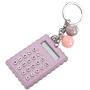 Mini Calculator, Portable Pocket Candy Color PVC 8 Digits Electronic Calculator with Silicone Buttons and Keychain Buckle for Children Students(Blue)