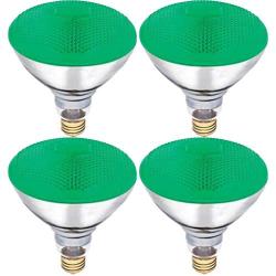 Dysmio Lighting 100 Watt BR38 Incandescent Flood Light Bulb Green Light, 4 Pack
