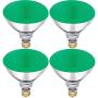 Dysmio Lighting 100 Watt BR38 Incandescent Flood Light Bulb Green Light, 4 Pack