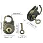 Hyamass 3pcs Vintage Antique Style Mini Archaize Padlocks Key Lock with Keys (Brass)
