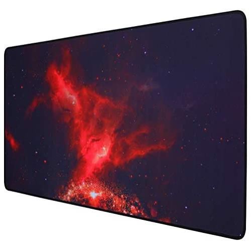 GDBT Extended Gaming Mouse pad with Stitched Edges,Large Mouse mat,Non-Slip Rubber Base,Waterproof Keyboard Pad,Desk Pad for Premium-Textured,3mm Thick Home Office Desk mat for Gamer,800x400,Skyfire