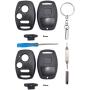 2 Pack Key Fob Keyless Entry Remote Shell Case fits Honda Civic CR-V Accord Crosstour Odyssey CR-Z Pilot Ridgeline Fit Replacement Key Fob Cover Casing (Black 2 Pack)