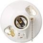 Leviton 9726-C2 One-Piece Glazed Porcelain Outlet Box Mount Incandescent Lampholder, Pull Chain, Top Wired, White