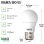 Sunco Lighting 12 Pack A15 LED Bulb, 8W=60W, 4000K Cool White, Dimmable, 800 LM, E26 Base, Refrigerator & Fan Light - UL, Energy Star