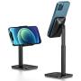 Nulaxy Phone Stand, Height Angle Adjustable Cell Phone Stand, Phone Holder for Desk Compatible with iPhone12 Mini 11 Pro Xs Xs Max Xr X 8 7 6 6s Plus, All Smartphones (4-8 inches) - Black