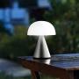 Lexon MINA L - Portable LED lamp, 24 Hours of Battery Life, 9 Ambient Colors with Pressure Dimmer Switch Light, IPX4 Water Resistance, QI Charging or USB-C - Aluminium/Gun Metal