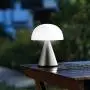 Lexon MINA L - Portable LED lamp, 24 Hours of Battery Life, 9 Ambient Colors with Pressure Dimmer Switch Light, IPX4 Water Resistance, QI Charging or USB-C - Aluminium/Alu Poli