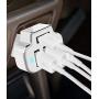Aduro 4 Port Car Charger USB Adapter, 12V Fast Car Charger USB Adapter Power Station 5.2A/26W Output (White)