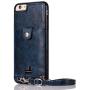 Jaorty PU Leather Wallet Case for iPhone 6 Plus/6S Plus Necklace Lanyard Case Cover with Card Holder Adjustable Detachable Anti-Lost Neck Strap for 5.5 inch Apple iPhone 6 Plus,iPhone 6S Plus,Blue