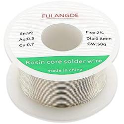 EULANGDE Sn99Ag0.3Cu0.7 Lead Free Rosin Core Solder Wire with High Fluidity and Gloss and to Nice Shiny Joints For Electrical Soldering 0.5mm 0.6mm 0.8mm 1.0mm 50g 100g 1lb (0.8mm/50g)
