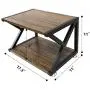 Wood Printer Stand, Multipurpose Storage Shelf for Home, Office, Printer Desk with 4 Cushion, 2 Tier (Mod)