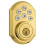 Kwikset 909 SmartCode Electronic Deadbolt featuring SmartKey in Lifetime Polished Brass