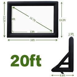 AKSPORT Mega Inflatable Movie Screen- Indoor and Outdoor Blow Up Portable Supersize Front Projection Screen(20ft)