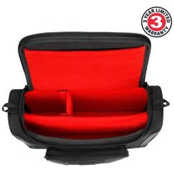 USA GEAR Mini Projector Case S7 Pro Portable Projector Bag Carrying Case with Accessory Storage - Compatible with Small LED Projectors from Vankyo, DR. J, Apeman, GooDee, DBPOWER, CiBest (Red)