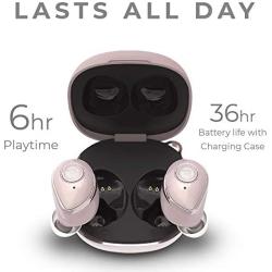 Raycon The Performer E55 True Wireless Bluetooth Earbuds - Bluetooth 5.0 Deep Bass in-Ear Headphones with Wireless Charging and Built-in Microphone Rose Gold