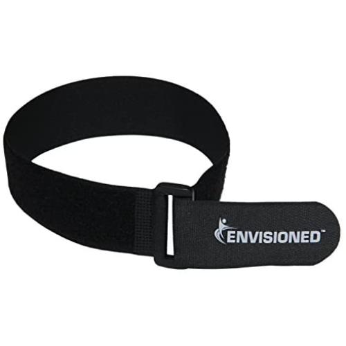 Reusable Cinch Straps 2'' x 20'' - 6 Pack, Multipurpose Strong Gripping, Quality Hook and Loop Securing Straps (Black)