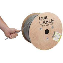 trueCABLE Cat6A Riser (CMR), 1000ft, Gray, 23AWG 4 Pair Solid Bare Copper, 750MHz, ETL Listed, Unshielded Twisted Pair (UTP), Bulk Ethernet Cable