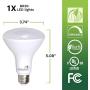 BR30 Flood Light Bulb Indoor Outdoor by Bioluz LED Instant ON DIMMABLE Cool White 5000K 65-95 Watt Replacement Using 9.5 Watts 90+ CRI UL Listed 2016 JA8 High Efficiency Lighting
