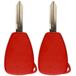 KeylessOption Keyless Entry Remote Control Uncut Car Key Fob Replacement for OHT692427AA KOBDT04A Red (Pack of 2)