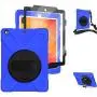 10.2 Inch iPad Case 2020/2019 with Strap, [Built in Screen Protector] TSQ iPad 8th/7th Generation Case Heavy Duty Child Proof Shockproof Hard Rubber Case w/ 360 Degree Rotatable Stand/Hand Strap, Blue