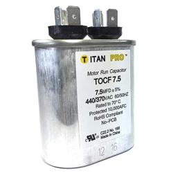 Motor Run Capacitor, 7.5 MFD, 2-3/4 in. H