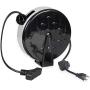 30Ft Retractable Extension Cord Reel with Breaker Switch & 3 Electrical Power Outlets - 16/3 SJTW Durable Black Cable - Perfect for Hanging from Your Garage Ceiling