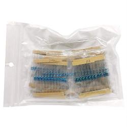 664 Pcs 17 Values Resistor Kit 0 Ohm-1M Ohm with 1% 1/4W Metal Film Resistors Assortment and Free Product 1 Pcs Thermistor