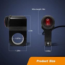 Motorcycle Handlebar Switch ATV Handlebar Light Switch 12V CNC Aluminium Alloy Push Botton Waterproof Switches with 3-Pin Connector- Fits 7/8'' Handlebars (22mm)