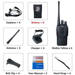 TIDRADIO TD-V2 Walkie Talkies for Adults Two Way Radios VOX 16CH Rechargeable Long Range 2 Way Radio with Air Acoustic Earpiece 4 Pack