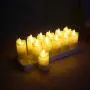 12pcs Flickering Flameless Candles with Moving Wick, Rechargeable Tea Light Candles with Chargeable Base, Battery Operated LED Candles, Pillar Electric Lights for Garden Home Party Wedding Festival