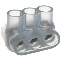 Morris Products 97354 Multi-Cable Connector, Insulated, Dual Entry, Clear, 3 Ports, 2/0 - 14 Wire Range