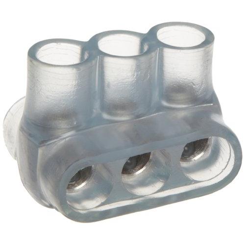 Morris Products 97354 Multi-Cable Connector, Insulated, Dual Entry, Clear, 3 Ports, 2/0 - 14 Wire Range