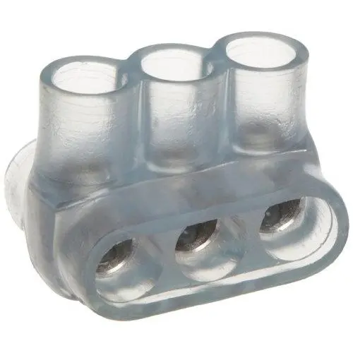 Morris Products 97354 Multi-Cable Connector, Insulated, Dual Entry, Clear, 3 Ports, 2/0 - 14 Wire Range
