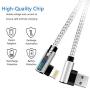 MFI Right Angle Lightning Cable USB iPhone Charger 3Pack 6FT Aluminum Alloy Nylon Braided Cord Compatible withiPhone 11/ Pro/Max/X/XS/XR/XS Max/ 8/ Plus/7/7 Plus/6/6S/6 Plus (White, 6FT)