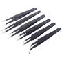 Precision Tweezer Set, 6 PCS Tweezers Kit with ESD Anti-static Stainless Steel, Curved Tweezers Set for Electronics, Craft, Jewellery, Laboratory Work and Ingrown Hair