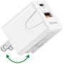 USB C Fast Charger, Hadisala 20W Dual-Port PD USB C/QC 3.0 Wall Charger, Foldable Plug Portable Travel Power Adapter Compatible with iPhone 12/Mini/Pro Max, iPad Pro, AirPods Pro, Galaxy and More