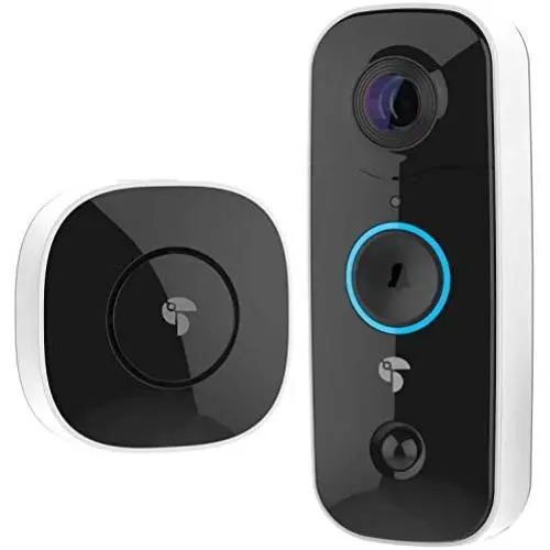 TOUCAN Video Doorbell Camera 1080p HD with Chime, Angle View 180° Doorbell Camera WiFi with Motion Detector, Wireless Video Doorbell, Doorbell Camera Night Vision with 2-Way Audio, Weatherproof IP56