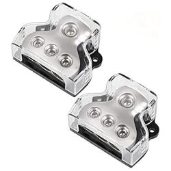 VonSom 3 Way Power Distribution Block, 1x 0 Gauge in / 3X 4 Gauge Out Amp Power Distribution Ground Distributor Connecting Block for Car Amplifier Audio Splitter 2 Pack