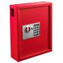 AdirOffice 40 Keys Cabinet with Digital Lock - Electronic Key Safe - Pin Code Keyless Storage Box for Keys - Secure Steel Lockbox - Scratch Resistant Powder Coated - Wall Anchor (Red)
