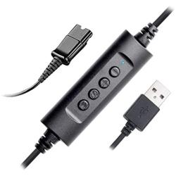 Call Center Headset Quick Disconnect QD Cable to USB Plug Adapter with Mute + Volume Control Compatible with Plantronics Headset QD Connector Plug to Any Computer Laptop VOIP Softphone