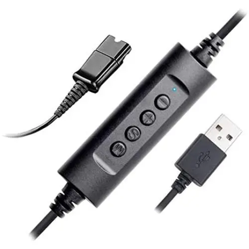 Call Center Headset Quick Disconnect QD Cable to USB Plug Adapter with Mute + Volume Control Compatible with Plantronics Headset QD Connector Plug to Any Computer Laptop VOIP Softphone