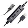 Call Center Headset Quick Disconnect QD Cable to USB Plug Adapter with Mute + Volume Control Compatible with Plantronics Headset QD Connector Plug to Any Computer Laptop VOIP Softphone