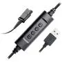 Call Center Headset Quick Disconnect QD Cable to USB Plug Adapter with Mute + Volume Control Compatible with Plantronics Headset QD Connector Plug to Any Computer Laptop VOIP Softphone