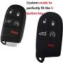 KOSMIQ Silicone 5 Buttons Smart Key Fob Remote Cover Case Keyless Entry Protector Bag for Jeep Grand Cherokee Dodge Challenger Charger Dart Durango Journey Chrysler 300
