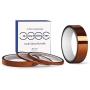 High Temp Tape, ELEGOO 4 Pack Polyimide High Temperature Resistant Tape Multi-Sized Value Bundle 1/8’’, 1/4’’, 1/2’’, 1’’ with Silicone Adhesive for Masking, Soldering etc.