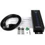 StarTech.com 10 Port USB 3.0 Hub - Industrial Grade - ESD/Surge Protection - Powered & Mountable USB Expander Hub (ST1030USBM),Black